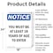 Signmission You Must Be 18 Years Of Age To Enter OSHA Notice Sign, Aluminum, 18in W x 24in L, 2PK OS-2PACK-NS-A-1824-V-16916 - alternate 4